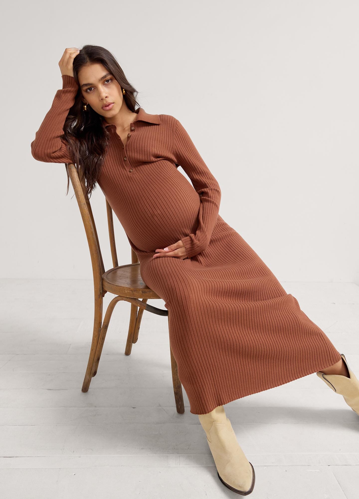 Averie Polo Sweater Dress for Women - Casual Knit Dress with Collar | Perfect for Office, Date Night & Fall Outfits
