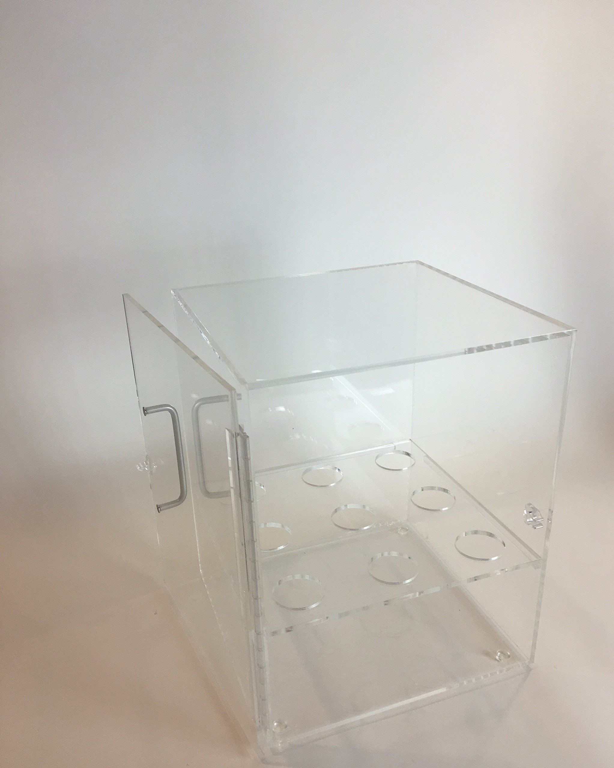 Stainless Steel Large Ice Cream Cone Holder Cabinet - Commercial Grade Display Stand for Gelato, Waffle Cones & Desserts - Perfect for Ice Cream Shops, Bakeries & Cafes
