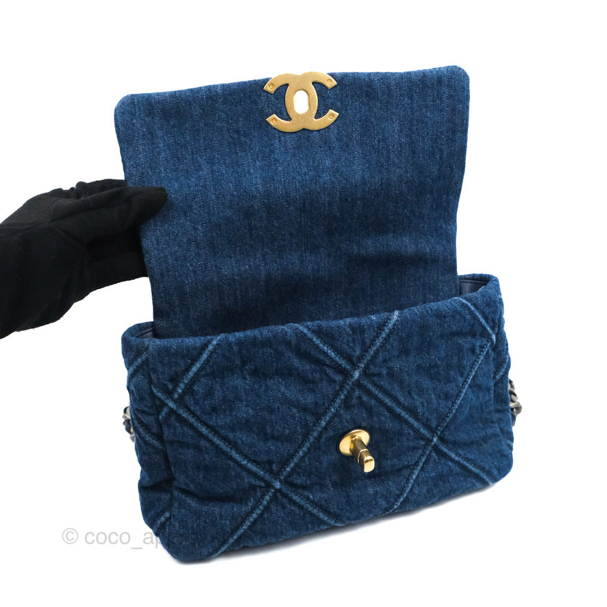 Chanel 19 Small Denim Mixed Hardware Flap Bag - Luxury Designer Handbag for Women | Perfect for Everyday Use, Date Night & Special Occasions