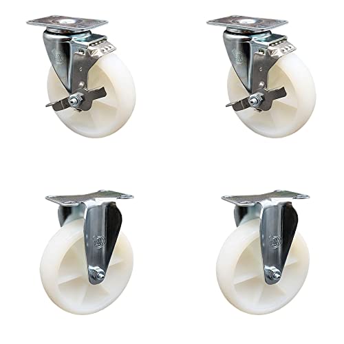 2 Swivel w/2 Top Lock Brakes - 2 Rigid