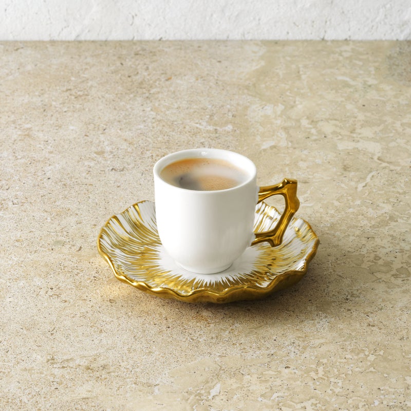 Anemone Demitasse Set - Elegant Floral Espresso Cups and Saucers for Coffee Lovers | Perfect for Home, Cafe & Gift Giving