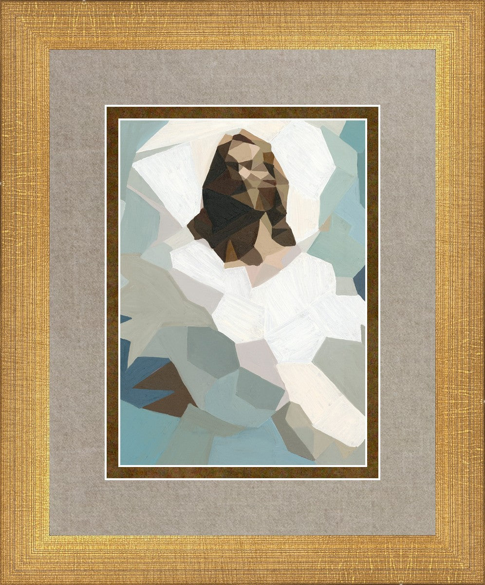 Christ In Blue By Brittany Lemmon - Religious Wall Art for Home & Church Decor - Perfect for Living Room, Bedroom & Prayer Spaces