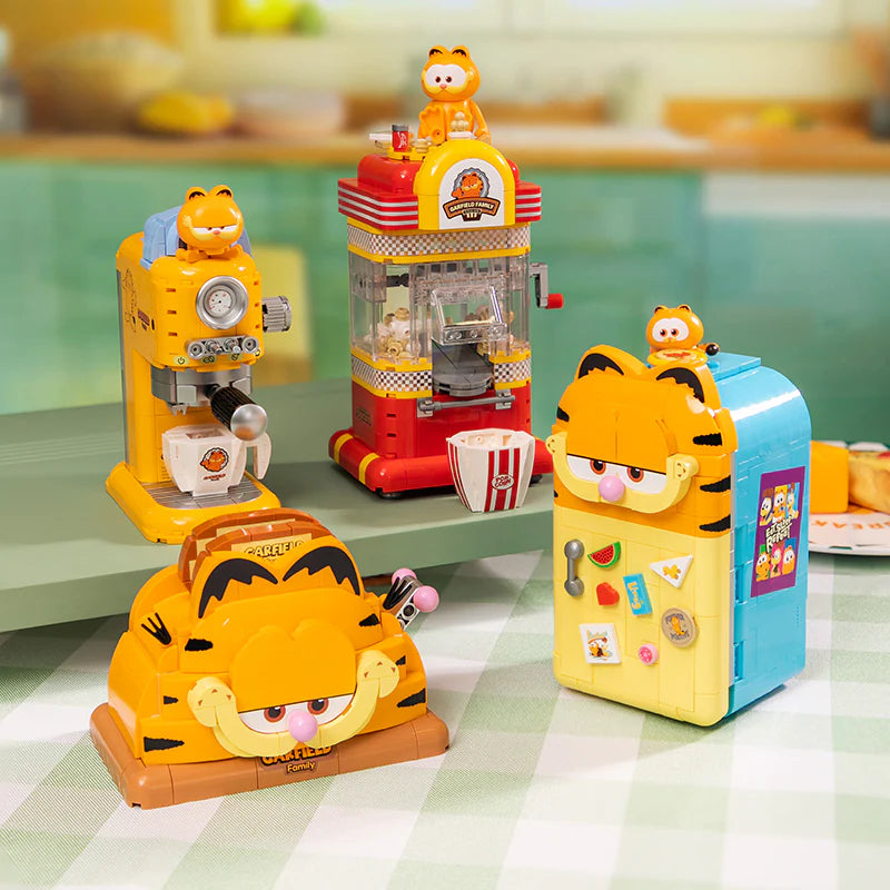 Pantasy x Garfield Fantastic Machines Series Popcorn Machine - DIY Building Blocks Set for Kids & Adults - Perfect for Movie Nights, Birthday Parties & Home Decor