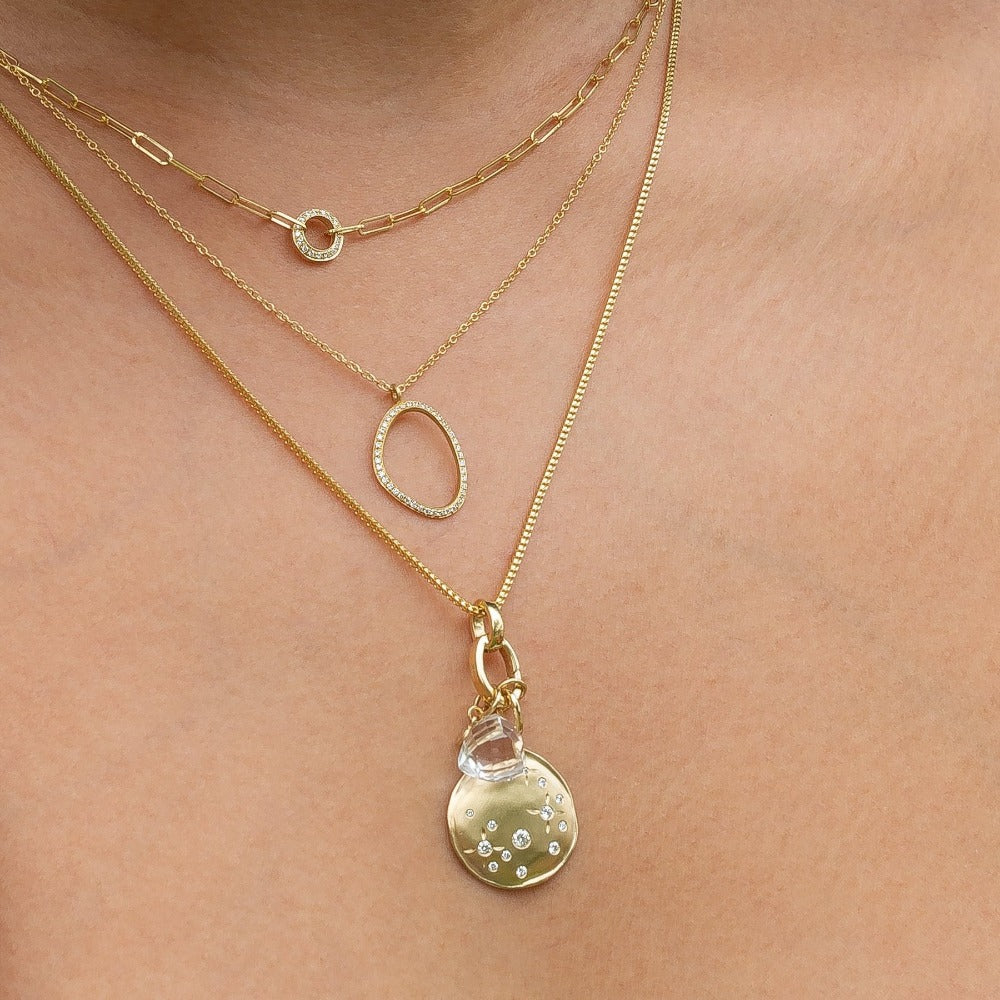 Luna Pyramid Gemstone Charm - Healing Crystal Pendant for Necklace, Yoga & Meditation - Spiritual Gift for Women & Men