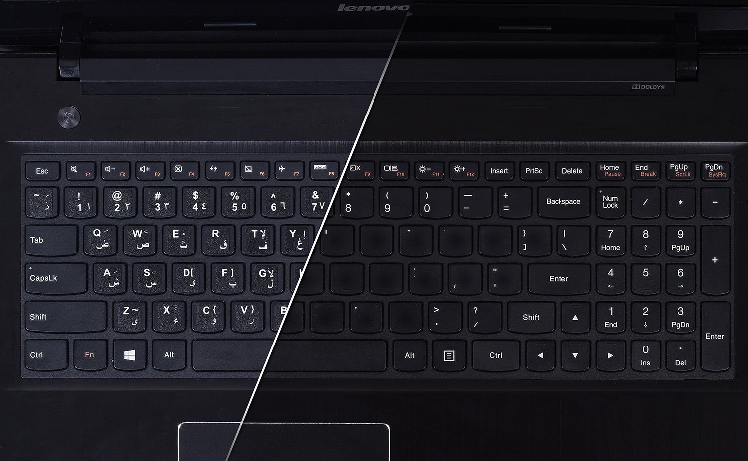 Arabic Keyboard Letter Stickers - Non Transparent Black Background with White Lettering, 2PCS Pack for PC, Laptop, Notebook, Desktop Keyboards - Ideal for Typing in Arabic at Home, Office, or School
