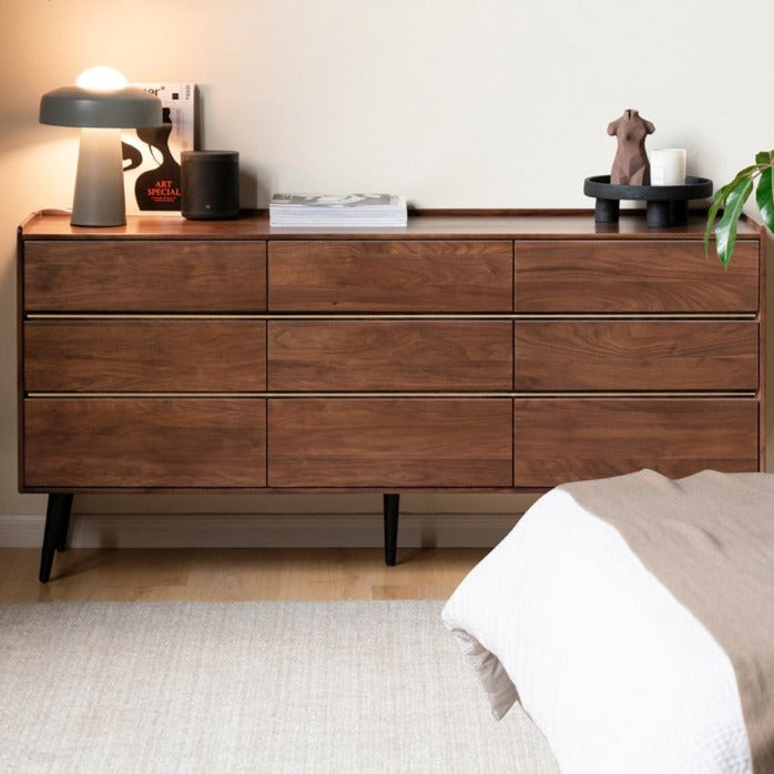 Premium Black Walnut Solid Wood Cabinet - Handcrafted Storage Organizer for Kitchen, Bathroom & Living Room | Rustic Home Decor & Space Saving Solution