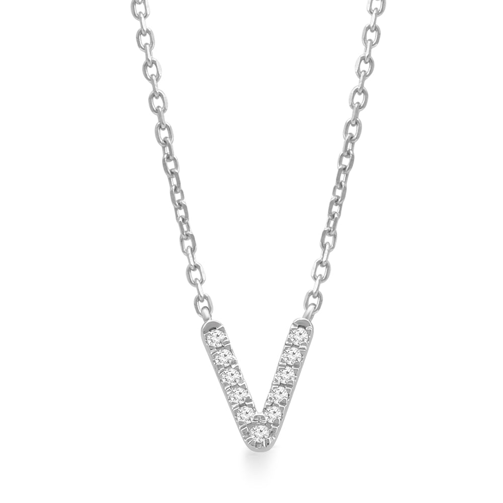14K Yellow Gold Diamond Initial Charm Necklace - Personalized Classic Jewelry for Women | Perfect Gift for Birthday, Anniversary & Valentine's Day