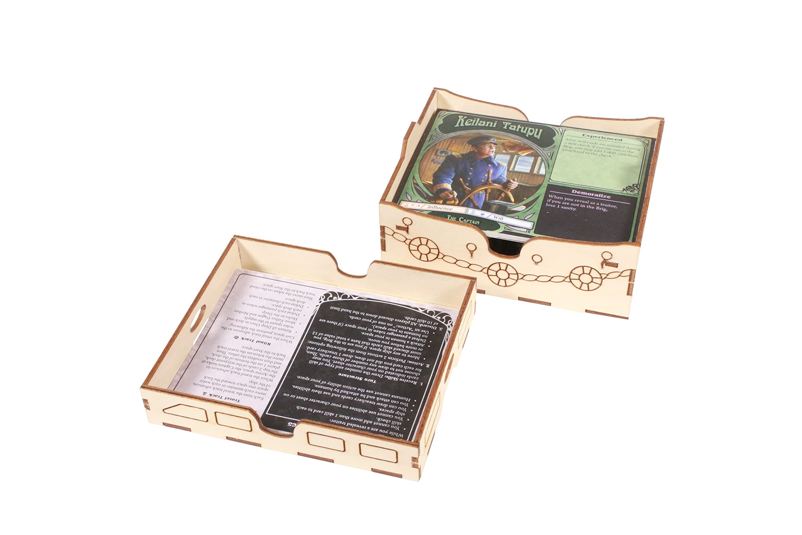 Premium Wooden Game Organizer for Unfathomable Board Game - Broken Token Storage Box with Multiple Trays | Perfect for Organized Game Nights & Tabletop RPG Sessions