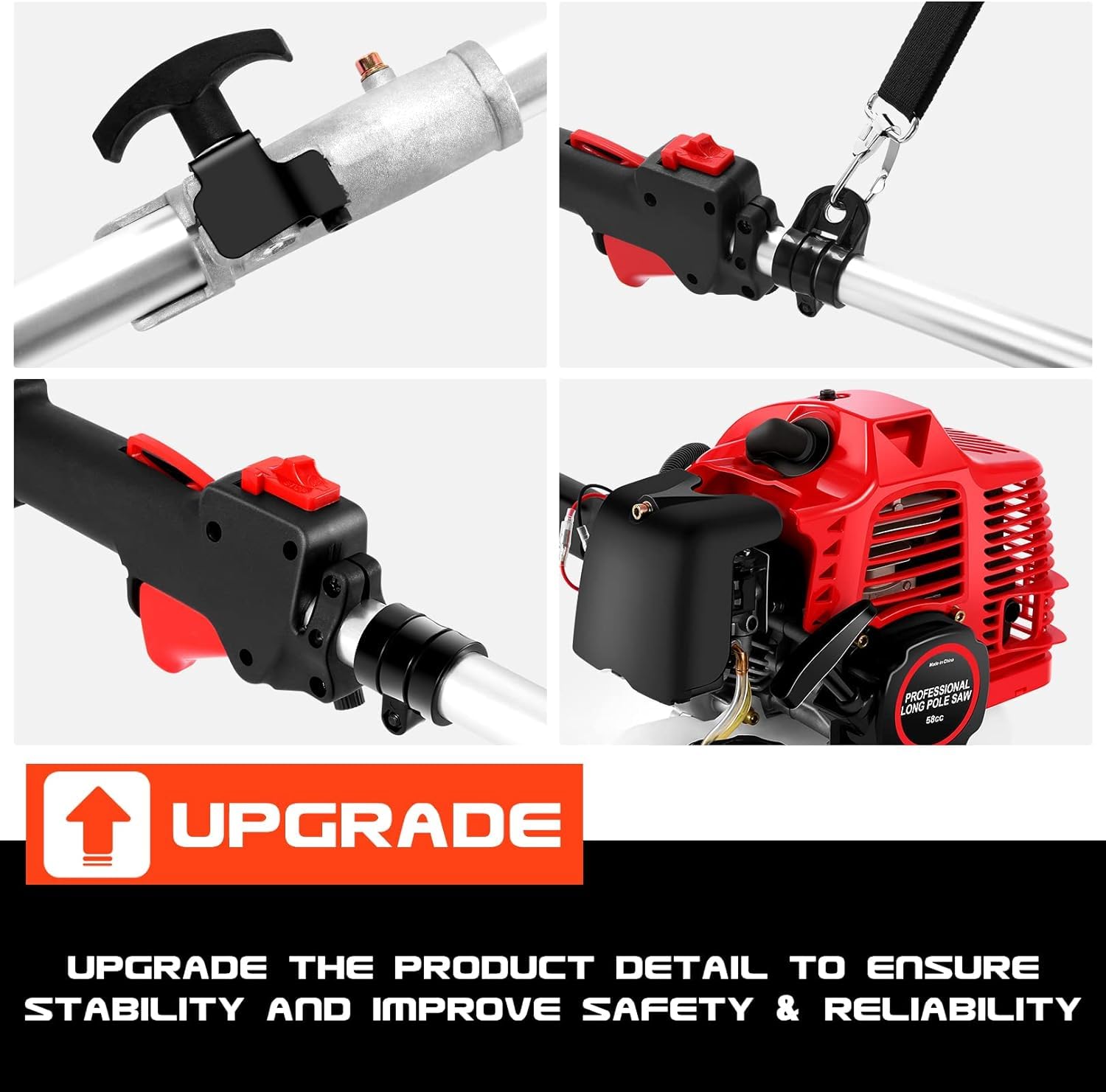 Homdox 58CC Gas Pole Saw - 16ft Extendable for Tree Trimming & Branch Cutting (Outdoor Use)