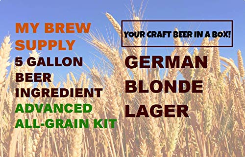 Premium German Blonde Lager All Grain Beer Brewing Kit - Complete Homebrew Ingredient Set for Craft Beer Enthusiasts | Perfect for Home Brewing, Parties & Gifting