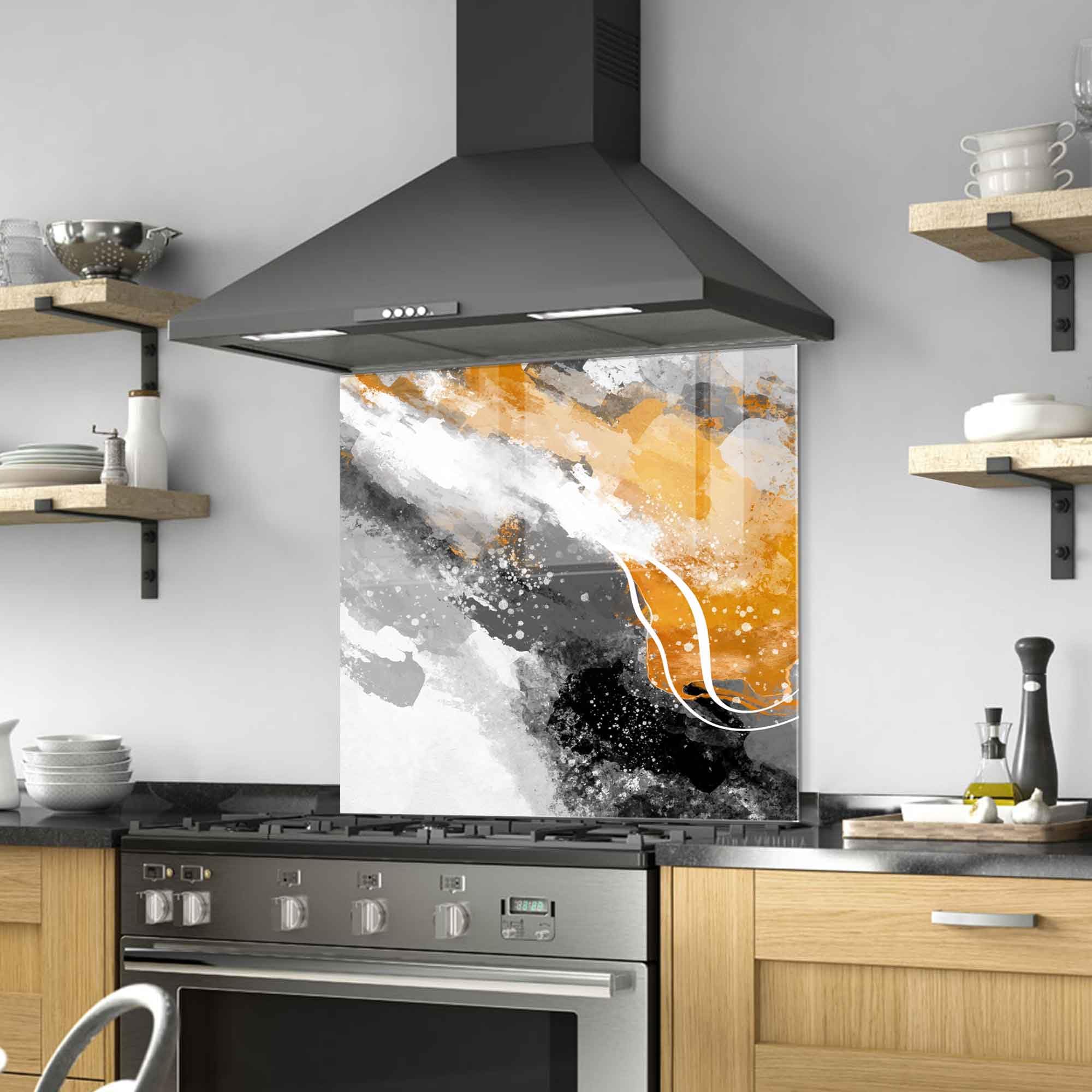 Tempered Glass Kitchen Backsplash - 30x16 Inch Heat-Resistant Stove Splash Guard, Waterproof Sink Cover & Modern Wall Decor for Home - Perfect for Cooking, Baking & Kitchen Protection