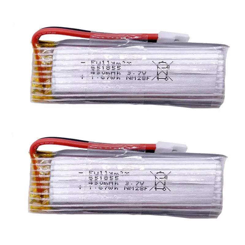 WLtoys K110 K110s 3.7V 450mAh 1S LiPo Battery with PH2.54 Plug - 2 Pack Replacement Battery for RC Helicopter Drone - Perfect for Indoor/Outdoor Flying and Aerial Photography