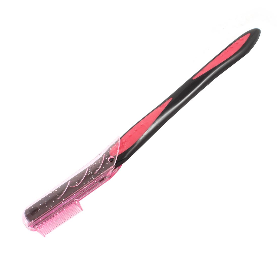 Qtqgoitem Women's Eyebrow Razor Shaver - Pink & Black Handle Facial Hair Trimmer with Comb for Precise Shaping | Model cd8 4b5 DEA c34 977 | Perfect for Eyebrow Grooming, Facial Hair Removal & Makeup Prep