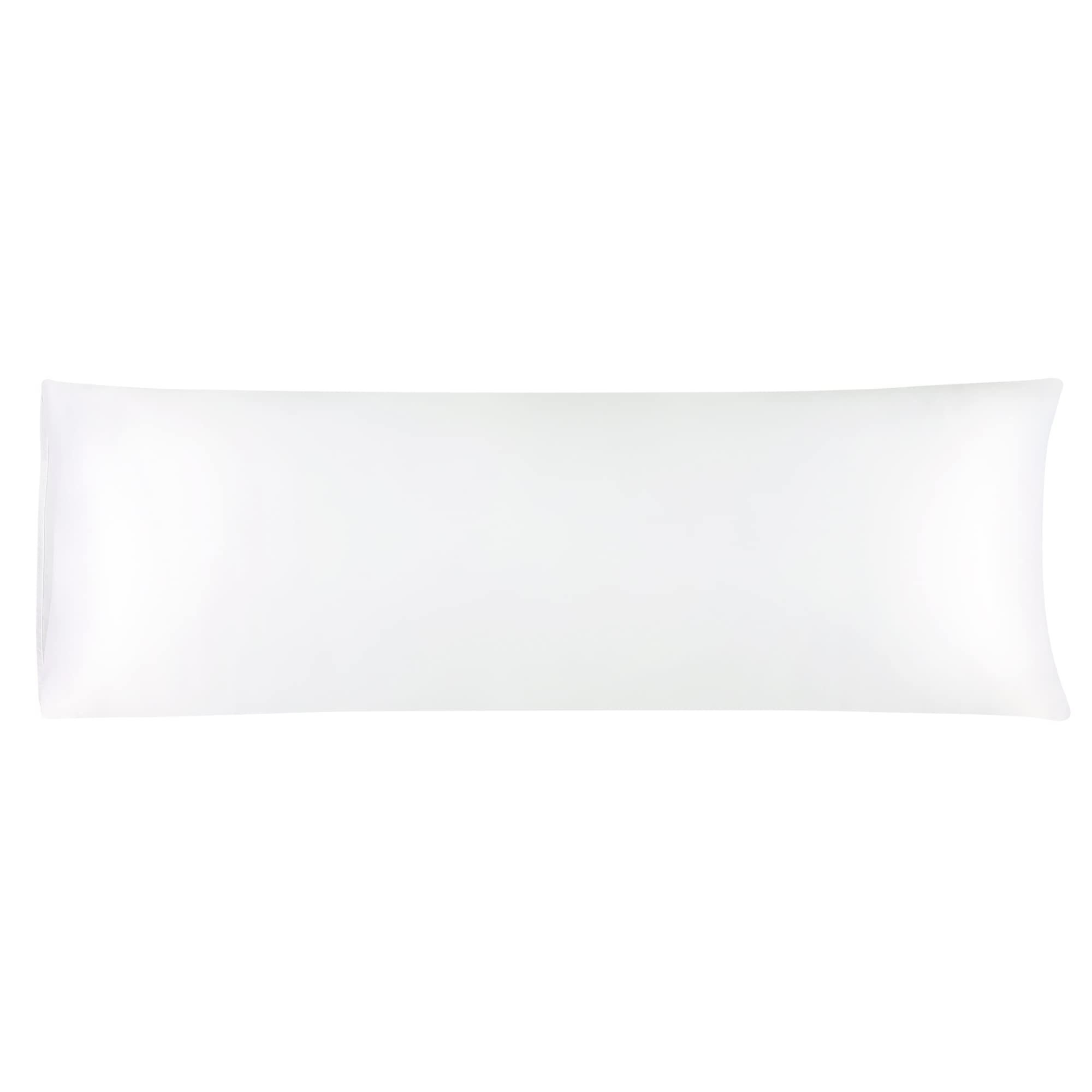 Luxury Snow White Silky Satin Body Pillow Cover 20x60 Inch - Cooling Anti-Wrinkle Pillowcase for Hair & Skin Care - Perfect for Sleeping, Travel, and Home Decor