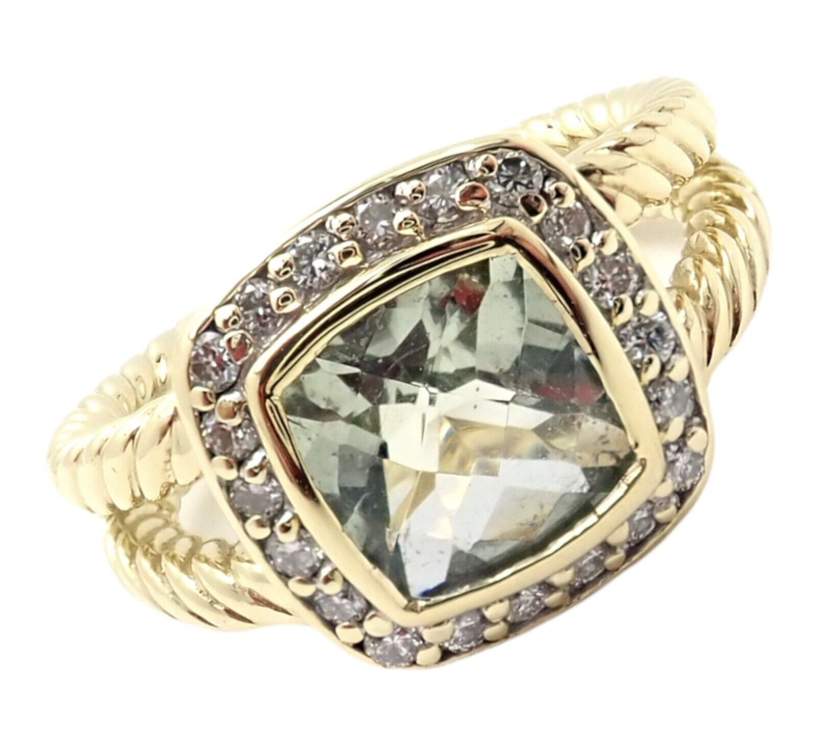 David Yurman Albion 18k Yellow Gold Diamond Citrine Ring Size 5.25 - Elegant Jewelry for Women, Perfect for Weddings, Anniversaries & Special Occasions