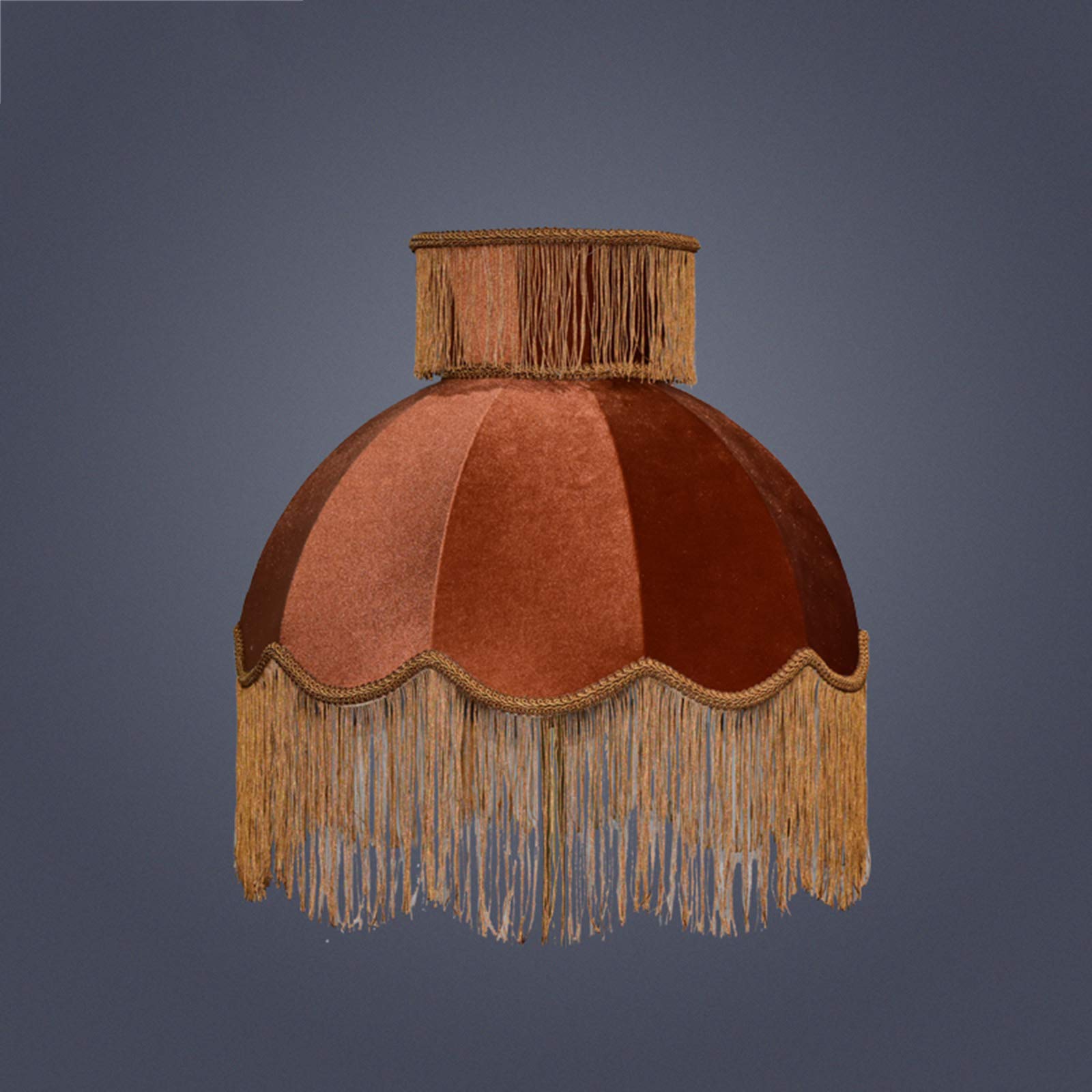 Handmade Velvet Caramel Fabric Lampshade with Tassel - Elegant Floor & Bedside Lamp Shade for Living Room, Bedroom Decor | Boho Home Lighting Accessory