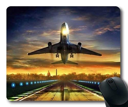 Premium Aircraft-Themed Mouse Pad with Stitched Edges - Comfortable Gaming & Office Desk Accessory for PC Laptop Users | Perfect for Work, Gaming, and Aviation Enthusiasts