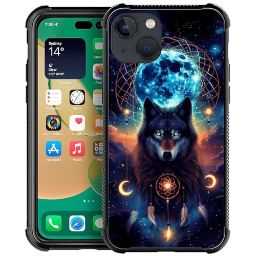 Blue Moon Wolf Dreamcatcher Starry Night