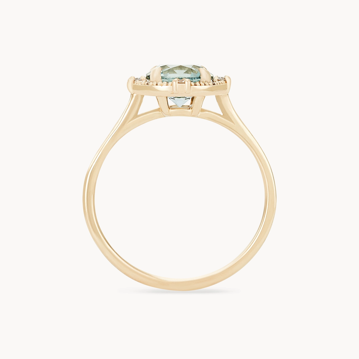 14K Yellow Gold Icy Blue Sapphire Ring – Unique Luminous Night Jewelry for Women | Perfect for Evening Parties, Weddings & Special Occasions