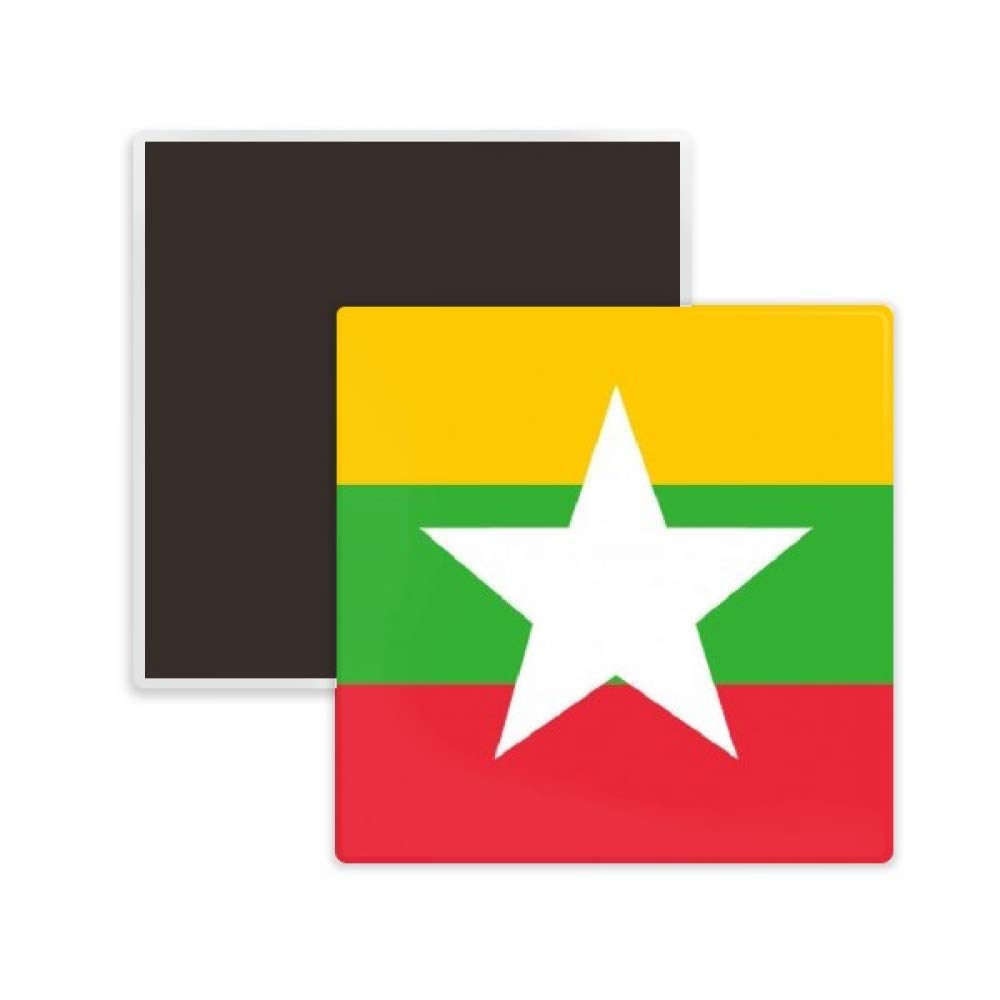 Myanmar National Flag Ceramic Fridge Magnet - Asian Country Souvenir & Collectible Keepsake - Perfect for Travel Memories, Home Decor, and Gift Giving