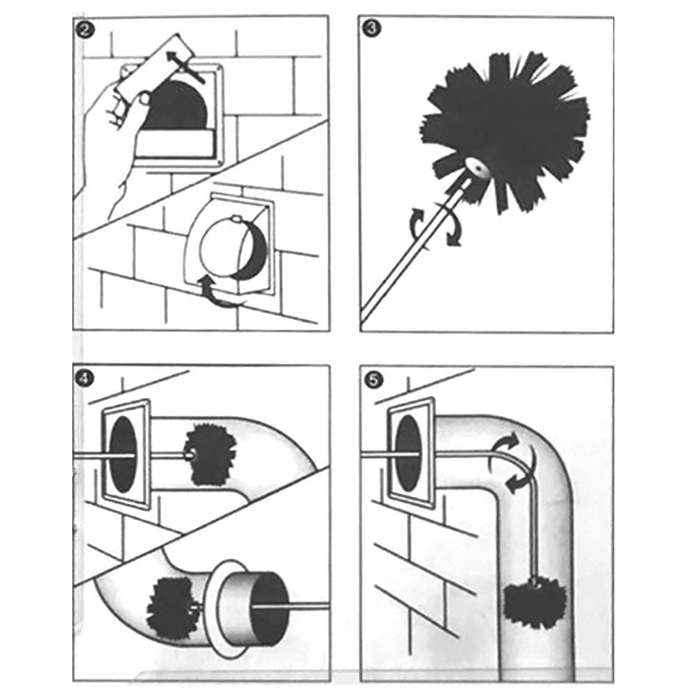 **26ft Dryer Vent Cleaning Kit with Synthetic Brush - Lint Remover for Electric & Manual Use | Ideal for Home, Laundry Room & RV Maintenance**