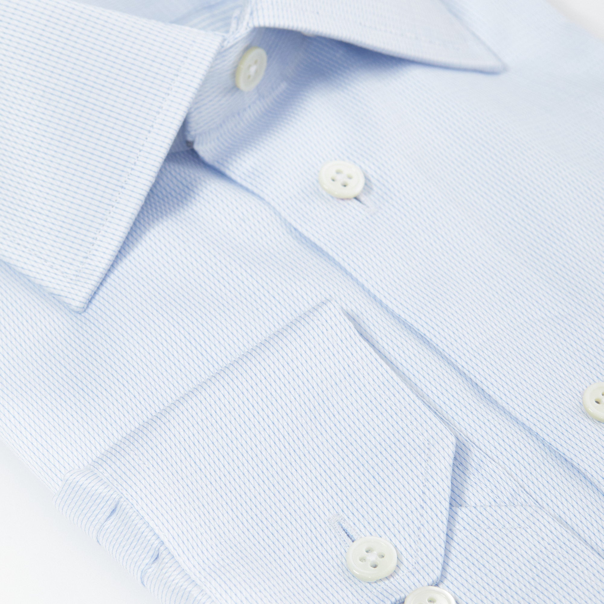 HENRY SARTORIAL Men's Micro Stripe Cotton Dress Shirt - Contemporary Slim Fit Sky Blue - Perfect for Office, Business Meetings & Formal Events