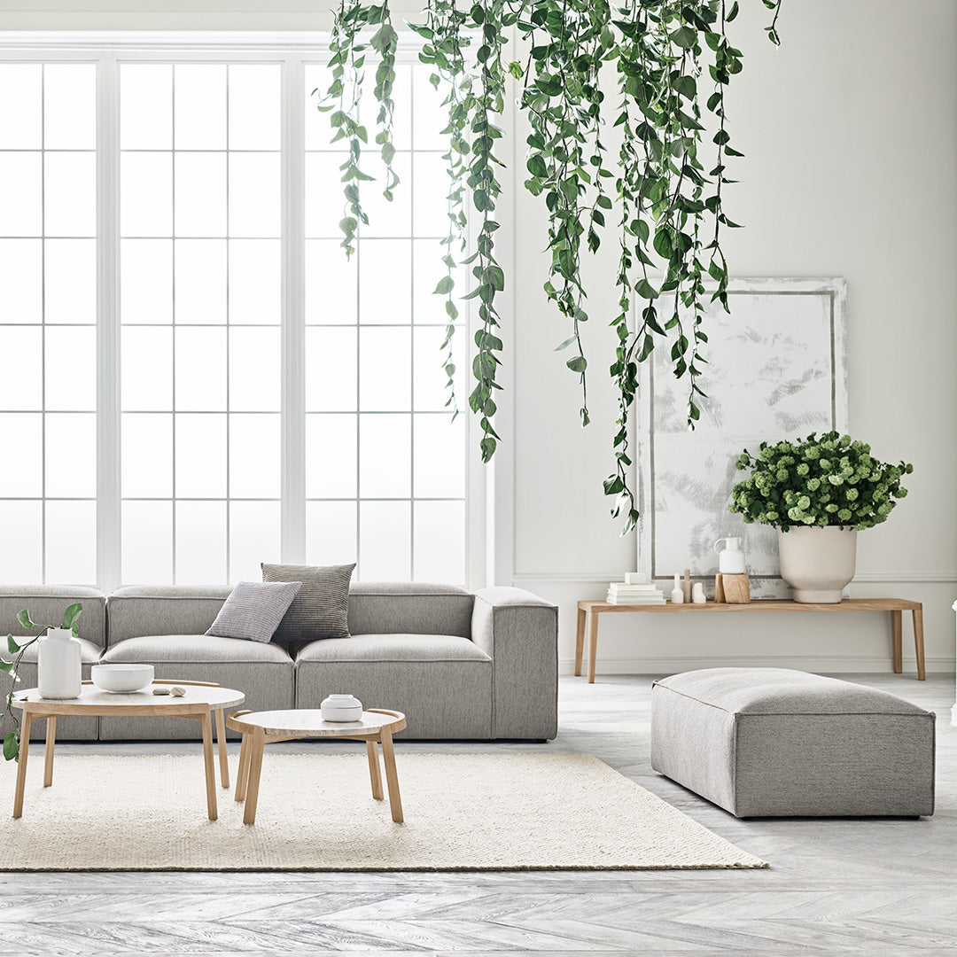 Cosima 2-Seater Small Sofa with Pouf - Compact Loveseat for Small Spaces, Apartments & Cozy Living Rooms