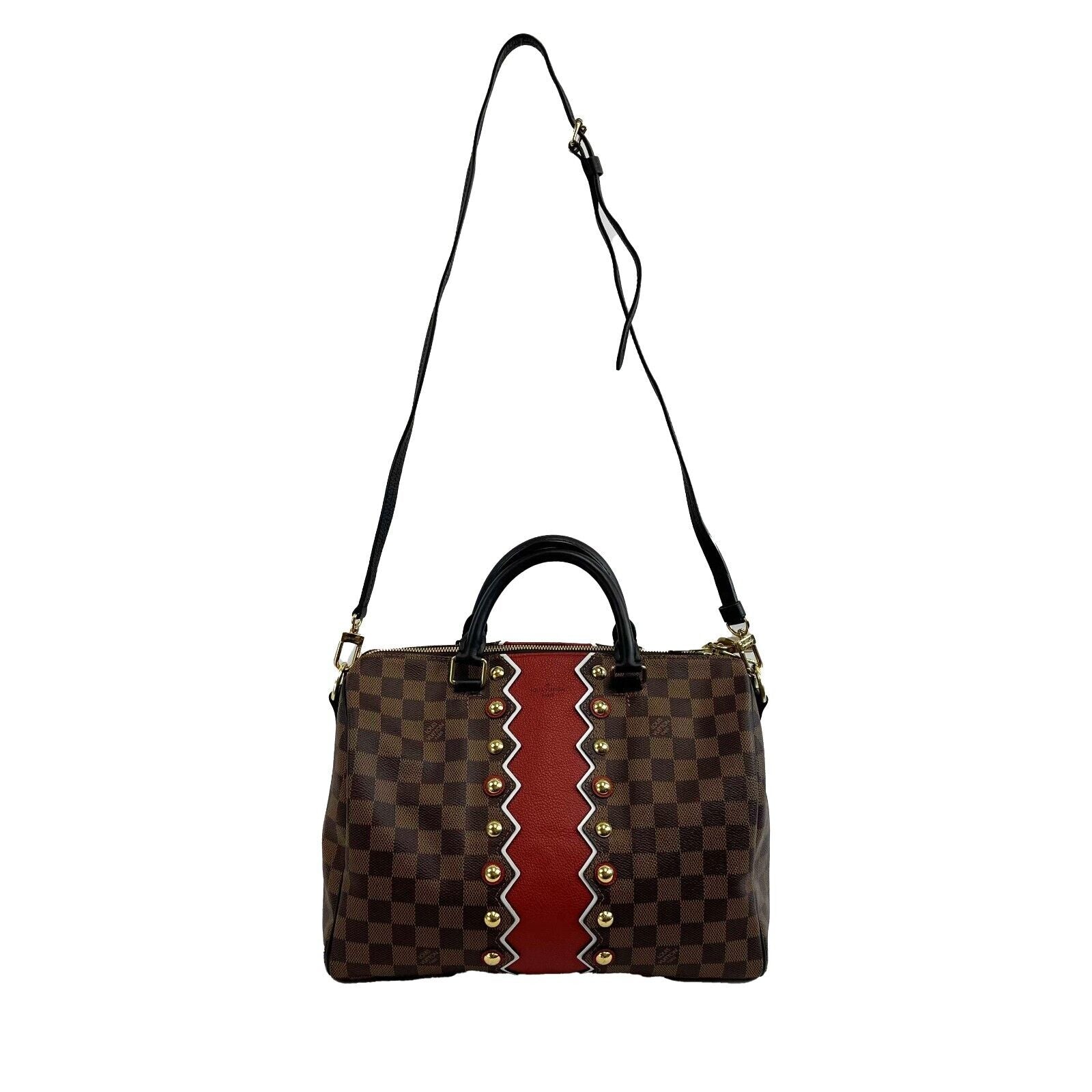 Authentic Louis Vuitton LV Damier Ebene Karakoram Speedy Bandouliere 30 Crossbody Bag with Adjustable Strap - Luxury Handbag for Women, Perfect for Travel, Work & Everyday Use