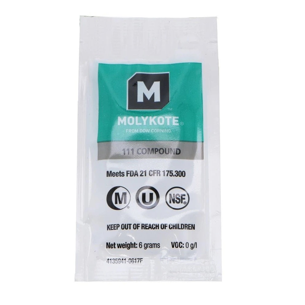 Dow Corning Molykote 111 Silicone Lubricant Grease - NSF Certified (6g Tube) - High Performance Lubrication for Food Processing Equipment, Automotive Parts & Industrial Machinery