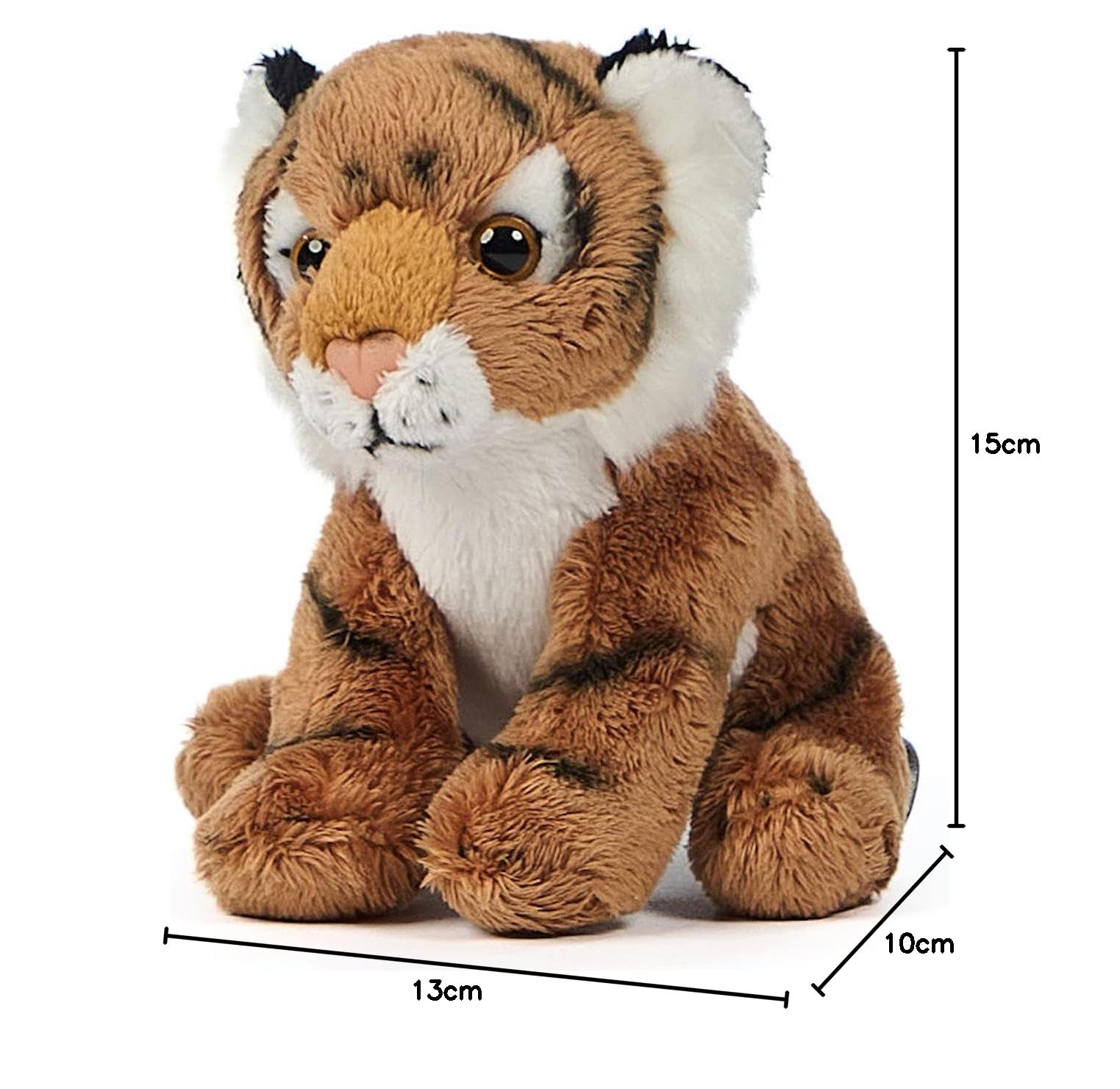 Uni-Toys Plush Tiger Stuffed Animal - 15 cm Soft Cuddly Toy for Kids, Baby Shower Gift & Nursery Decor - Perfect for Playtime, Comfort & Collectibles