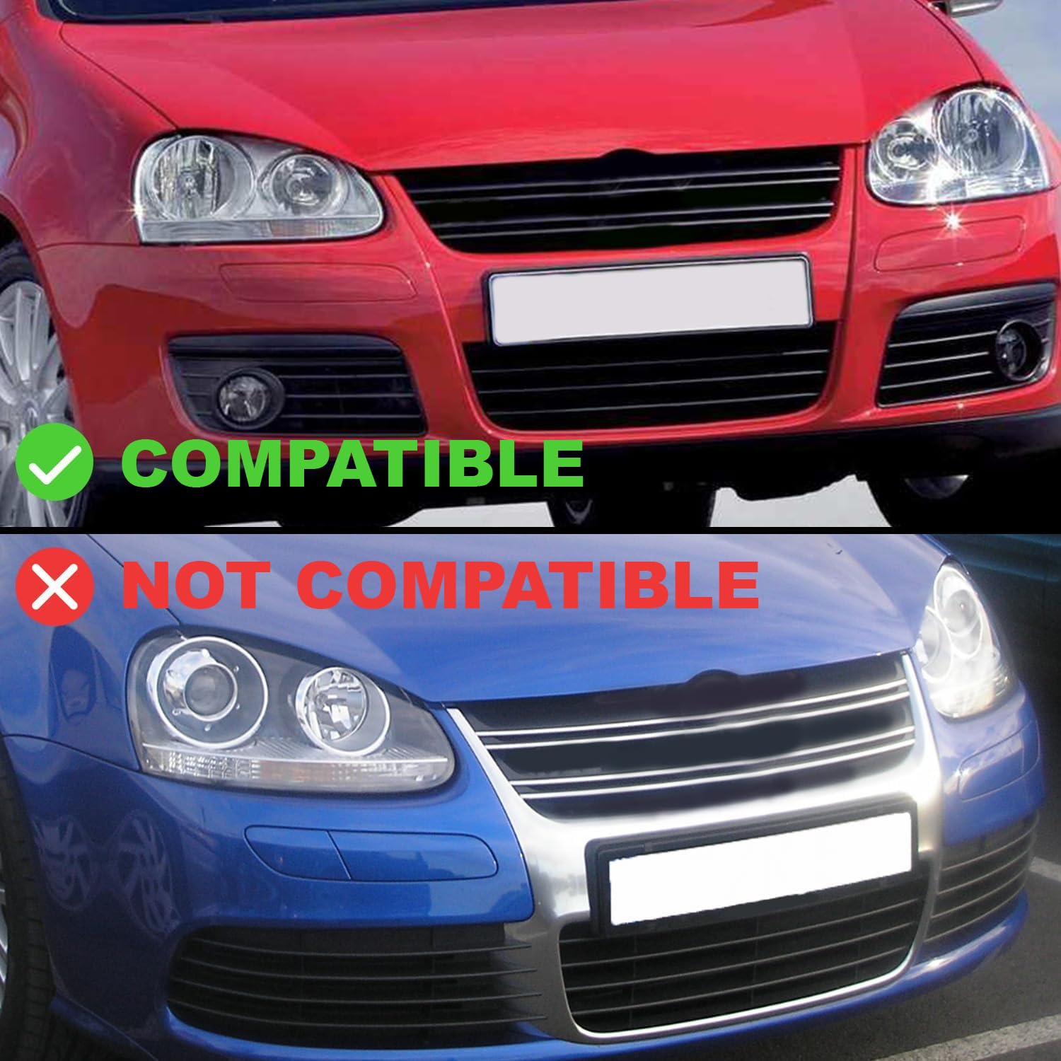 AmeriLite CCFL Halo Black Headlights for Volkswagen Rabbit (Golf) / Jetta Gen5 / Wagon - Left & Right Side Replacement - Perfect for Night Driving & Car Customization