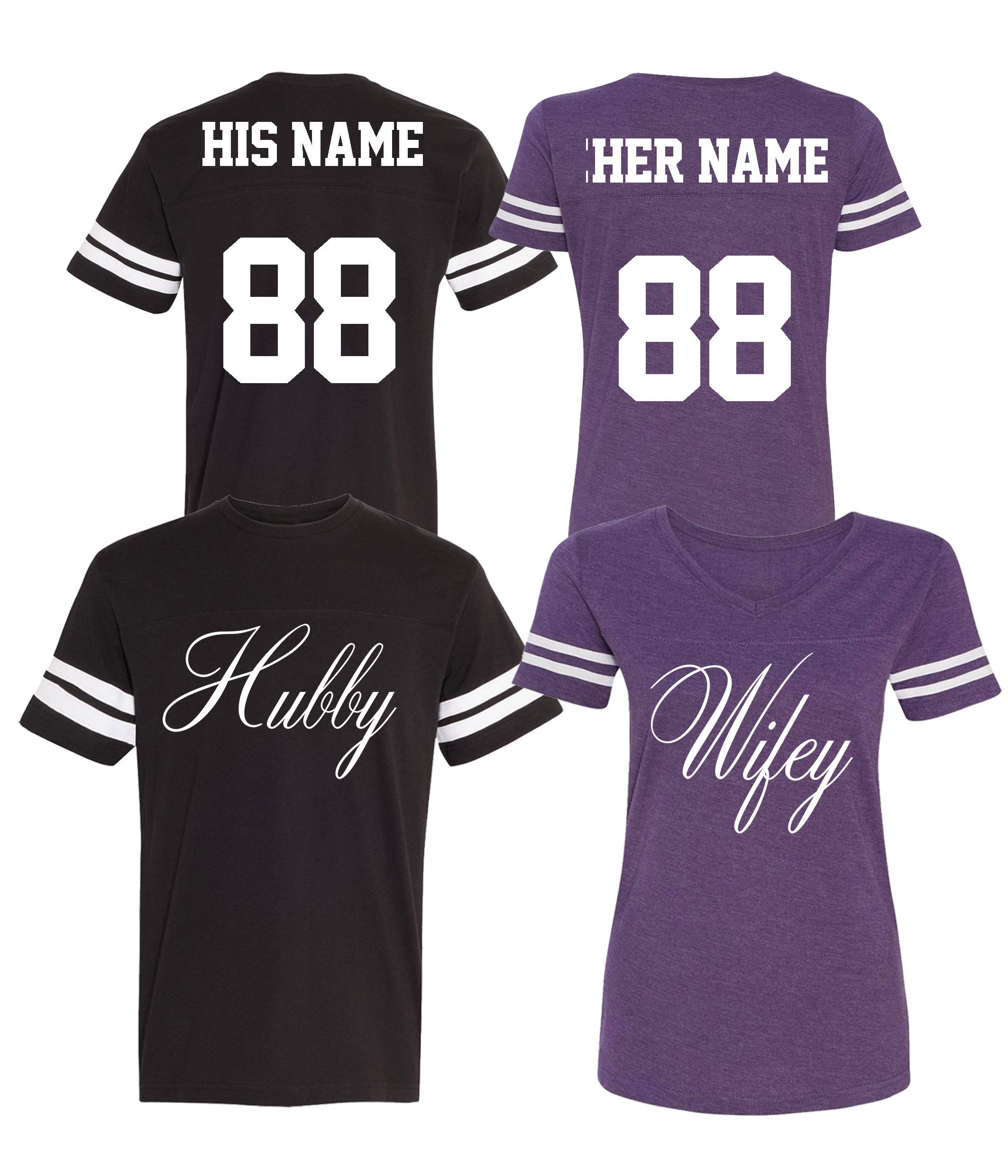 Custom Cotton Couple Jerseys - His & Her Matching T-Shirts for Valentine's Day, Anniversaries & Romantic Getaways