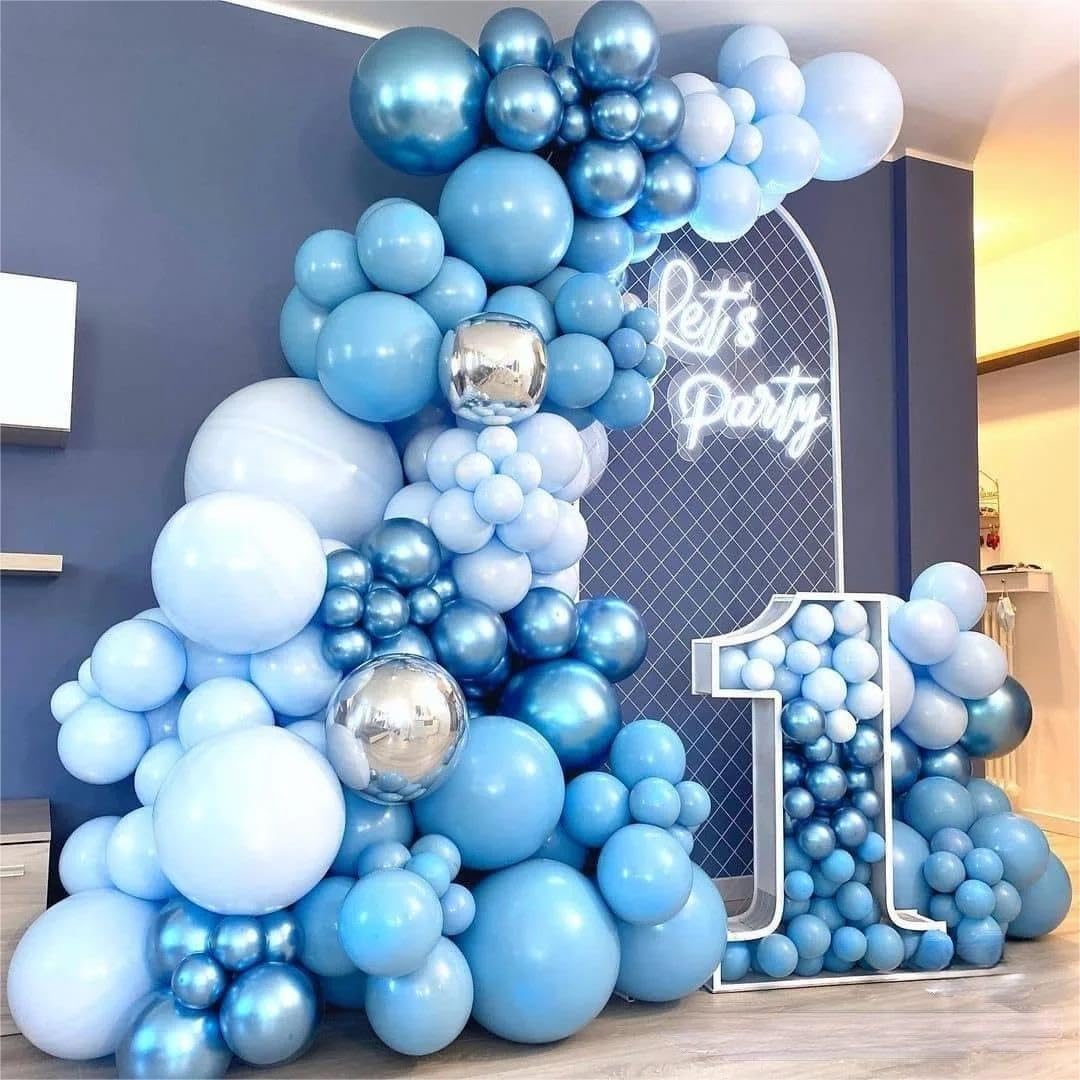 10 Inch Metallic Blue Balloons - 100Pcs Chrome Party Balloons for Graduation, Birthday, Wedding, Baby Shower & Christmas Decorations | Perfect for Indoor/Outdoor Party Decor & Photo Backdrops