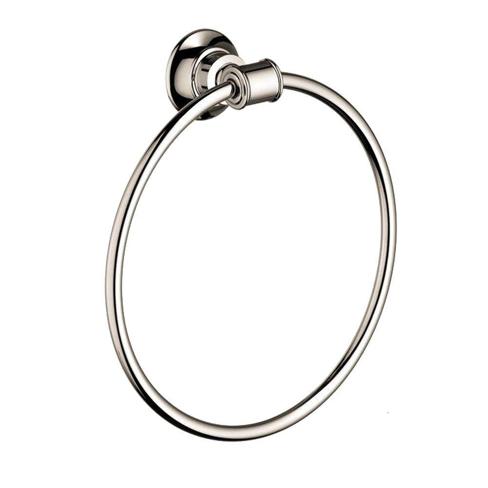 Premium 9-inch Classic Towel Ring Holder in Polished Nickel - AXOR 42021830 - Perfect for Bathroom, Spa, and Luxury Hotel Decor