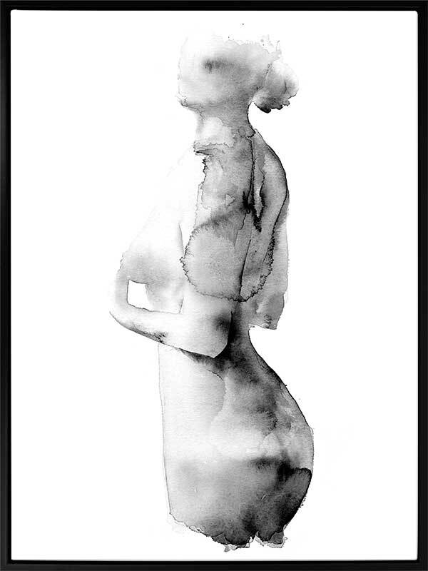 Flawless Female Charcoal II Canvas Art Print - Elegant Home Decor for Living Room, Bedroom & Office Wall Art