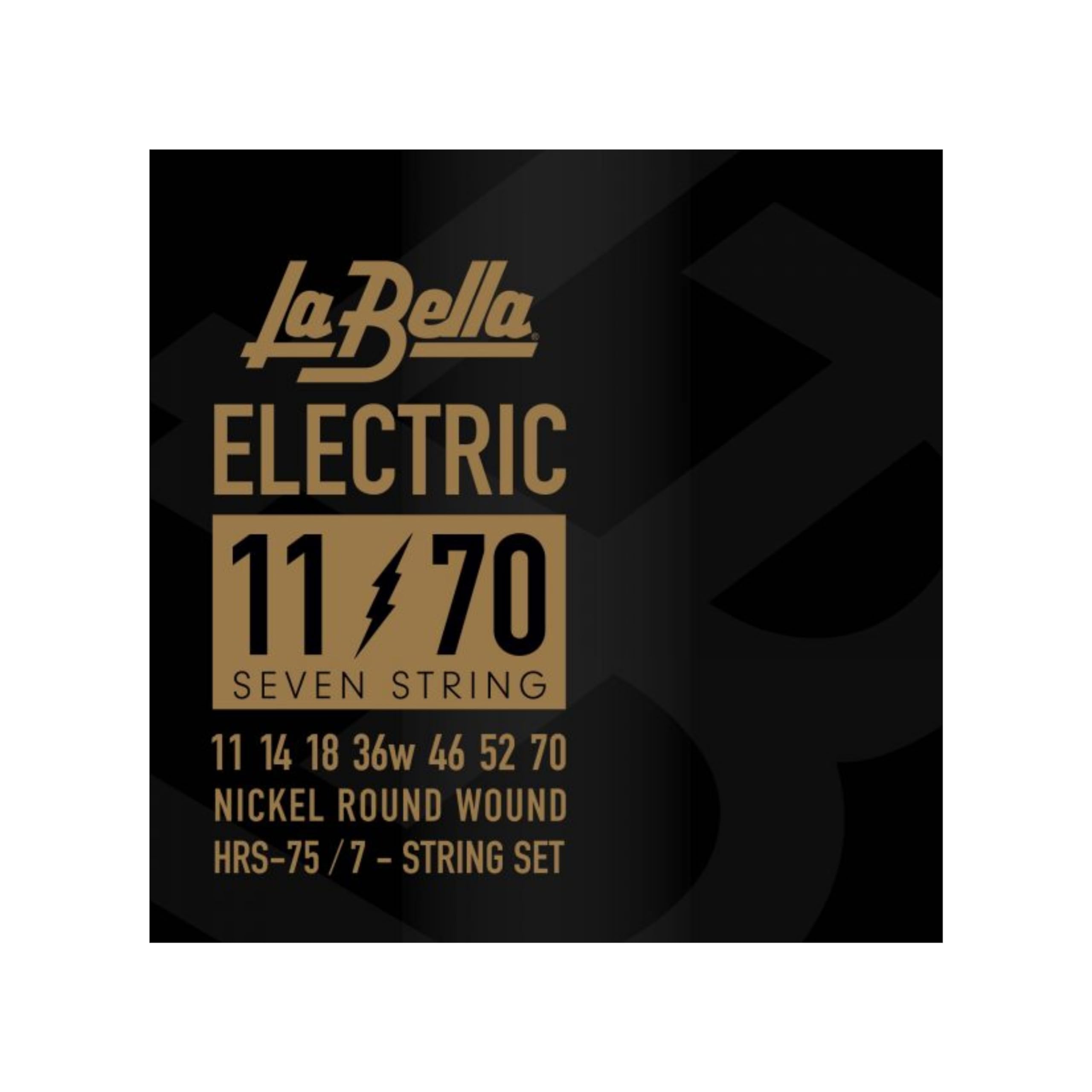 La Bella HRS-75 Nickel Round Wound 7-String Electric Guitar Strings 11-70 Gauge Set | Perfect for Rock, Metal & Extended Range Playing