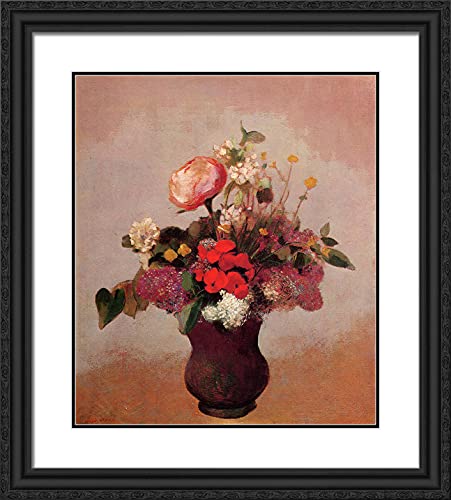 Black Ornate Wood Frame with Double Matting