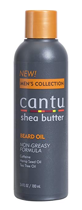 Cantu Men's Beard Oil for Growth & Conditioning - 3.4oz Natural Beard Care with Argan & Jojoba Oils - Softens, Strengthens & Tames Facial Hair - Perfect for Daily Grooming & Styling Routine