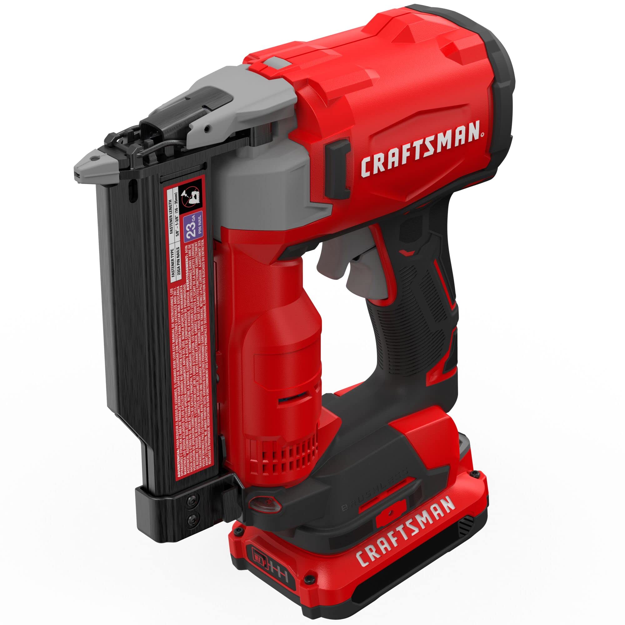 CRAFTSMAN V20 Cordless 23-Gauge Pin Nailer Kit with Battery & Charger (CMCN623C1) - Perfect for Trim Work, Cabinetry, and DIY Home Projects