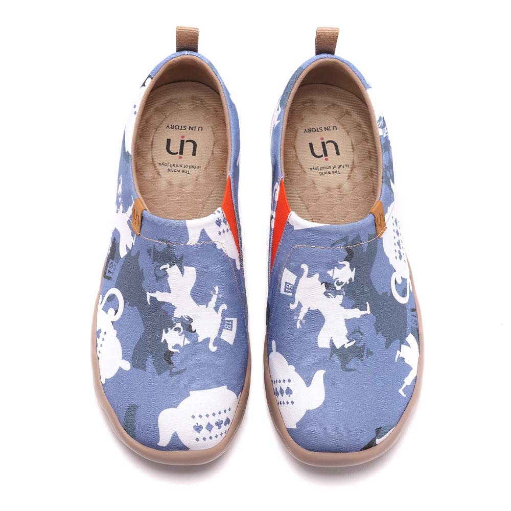 UIN Men's Slip-On Canvas Loafers - Lightweight Comfortable Walking Shoes for Travel, Casual Wear & Daily Use - Air Cushion Sneakers with Artistic Splatter Graffiti Design (Perfect for City Exploration, Weekend Outings & Business Casual Occasions)