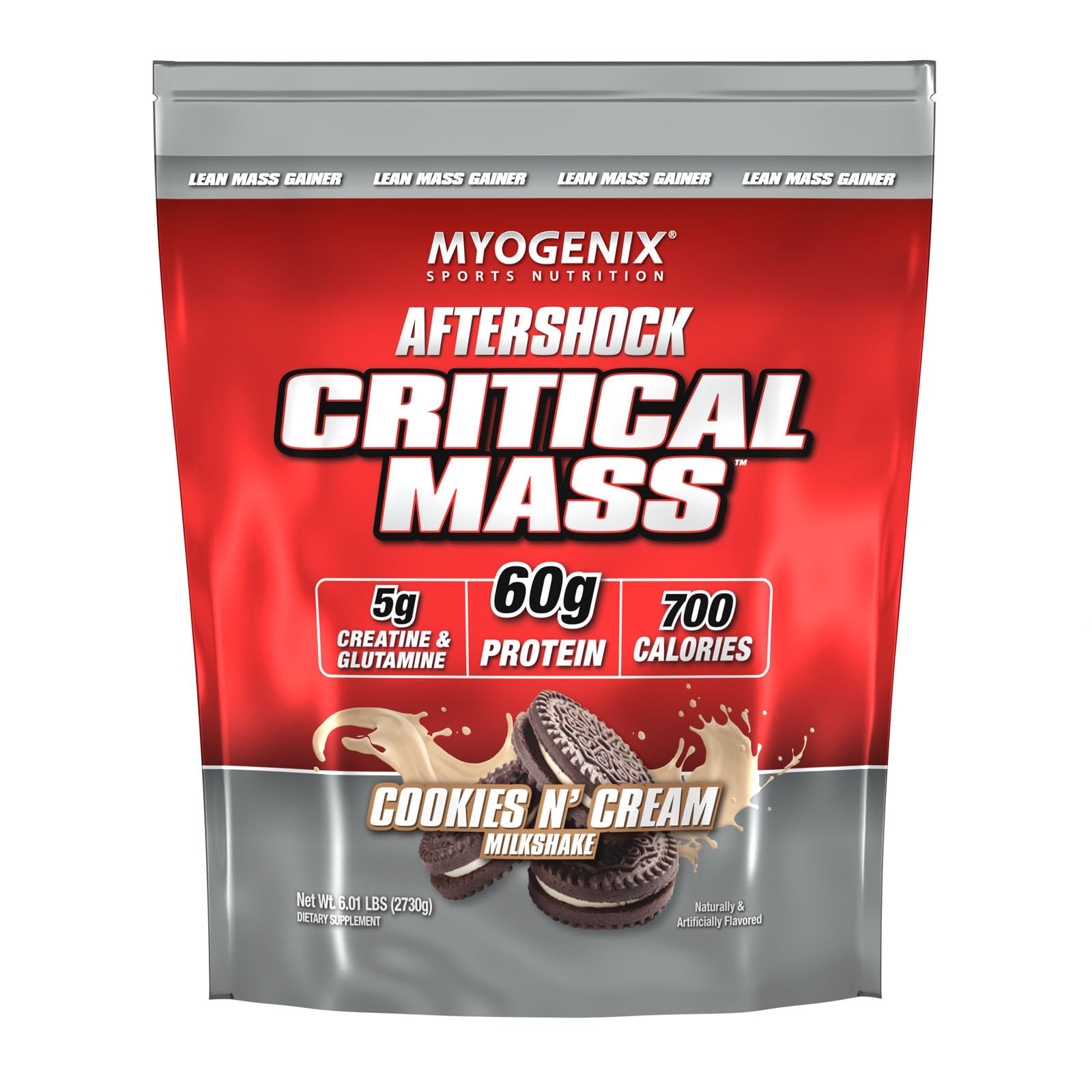 Myogenix Critical Mass - Cookies & Cream Whey Protein Powder for Muscle Gain & Weight Gain, Lactose-Free Anabolic Supplement (6.01 lbs) - Perfect for Post-Workout Recovery & Bodybuilding Nutrition