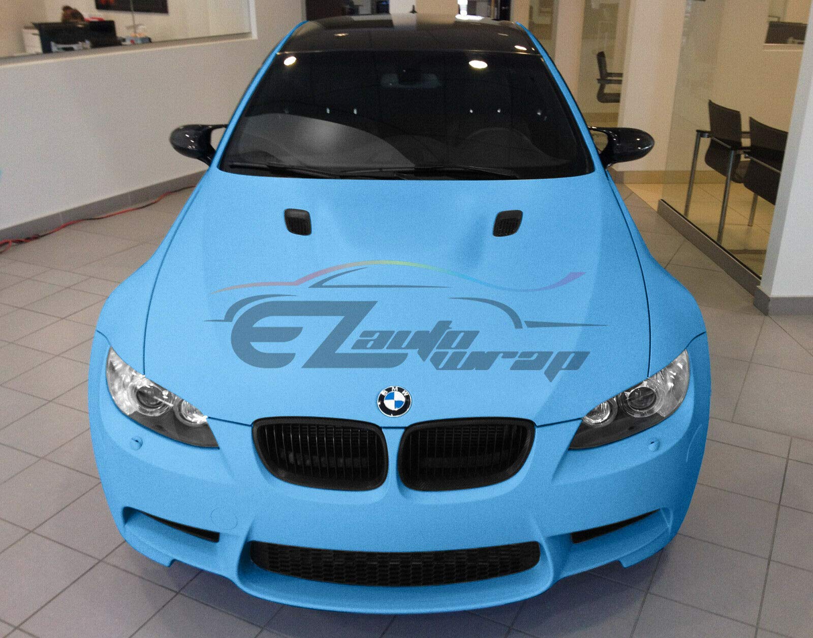 Premium Matte Light Blue Car Vinyl Wrap Film - 60