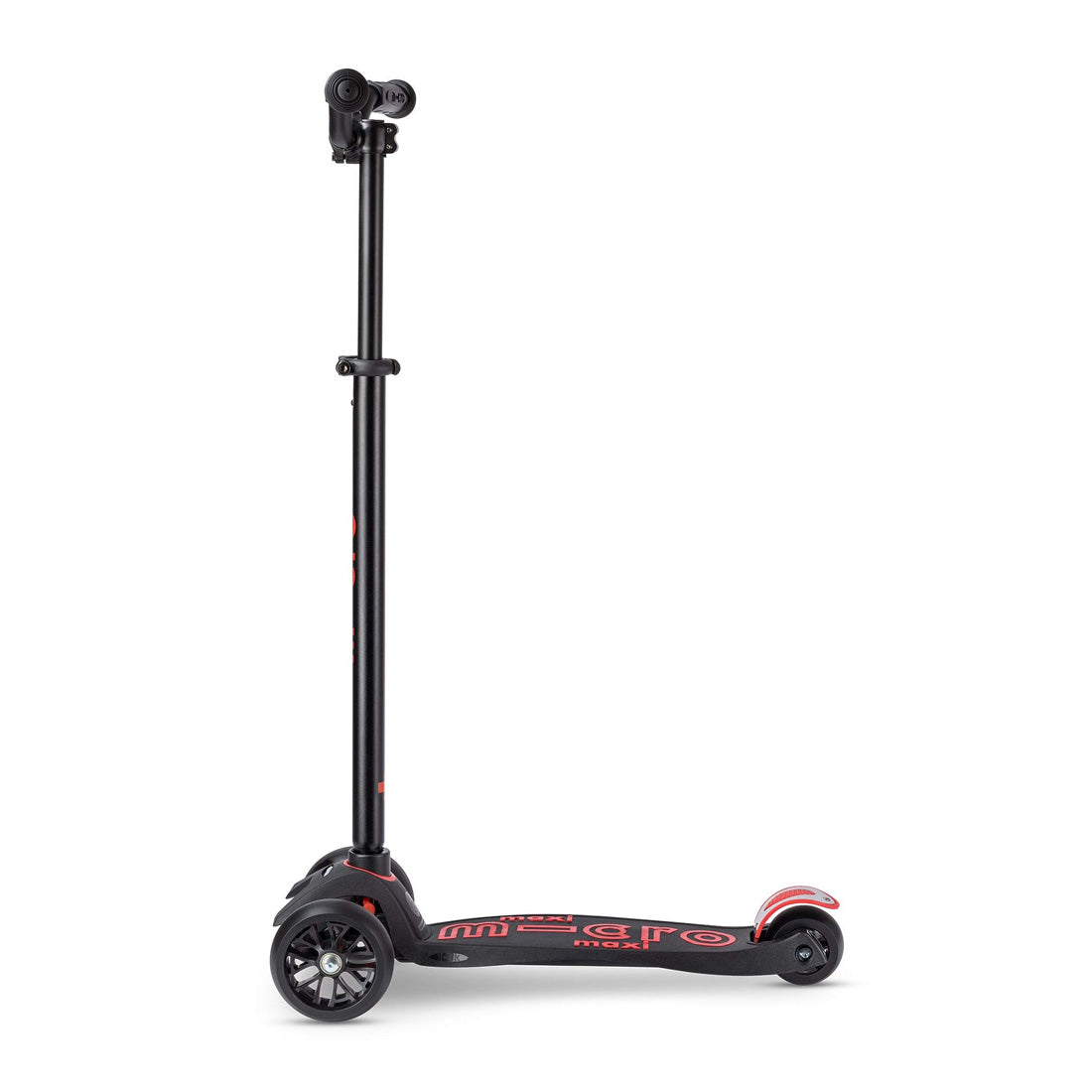 Micro Maxi Deluxe 3 Wheel PRO Scooter for Kids - Lightweight Aluminum Frame, Adjustable Handlebar, Smooth Ride - Black/Red Color - Perfect for Commuting, School, Park & Outdoor Fun