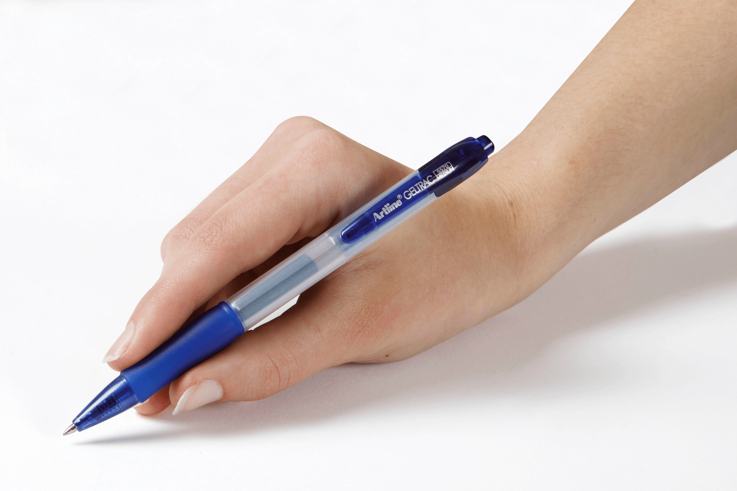 Artline 5570 Geltrac Retractable Gel Pen 0.7mm Medium Blue - 12 Pack for Smooth Writing, Office Use & School Supplies