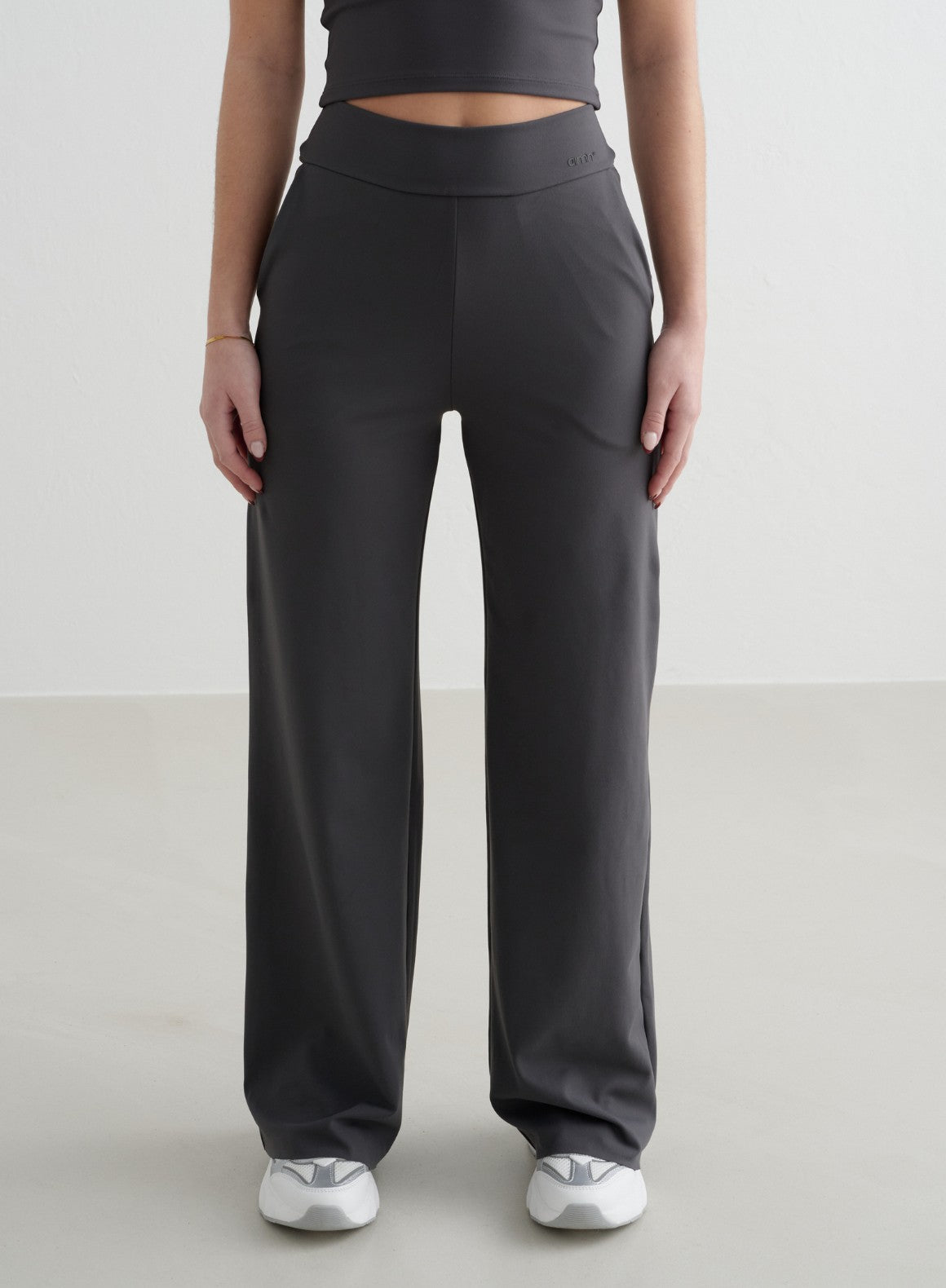 Shadow Grey Sense Wide Leg Pants for Women - Comfortable High Waisted Lounge Pants for Yoga, Travel & Casual Wear