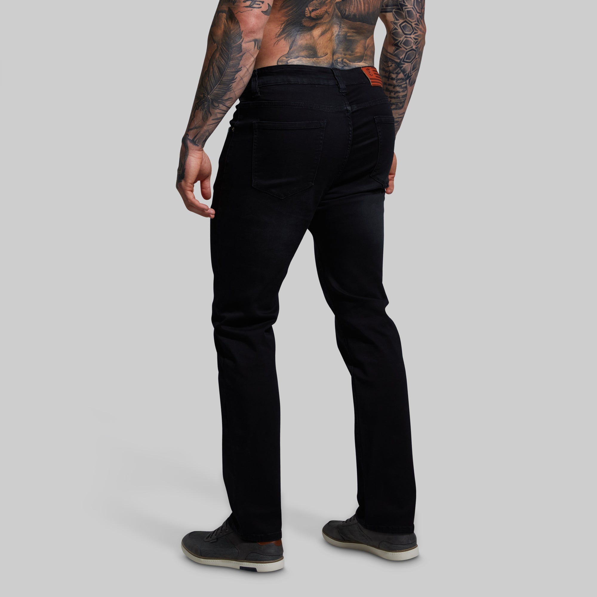 FLEX Stretchy Athletic Fit Jeans for Men & Women - Comfortable Slim Fit Denim Pants (Black) - Perfect for Workout, Yoga, Gym & Casual Wear