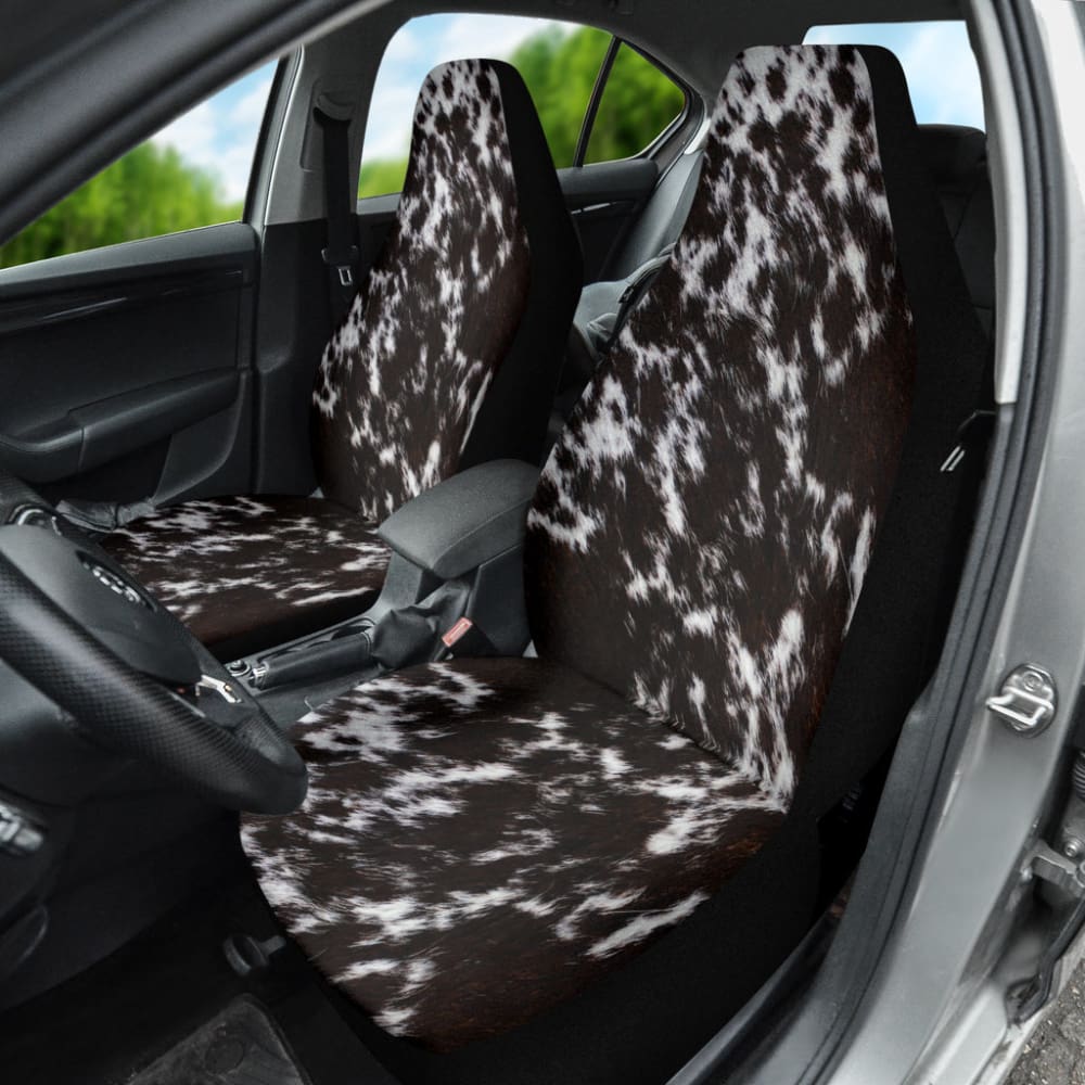 Premium Custom Brown Cowhide Print Car Seat Covers - Best Gift for Car Lovers - Durable & Stylish Protection for Vehicles, Trucks & SUVs - Perfect for Daily Commute, Road Trips & Gifting