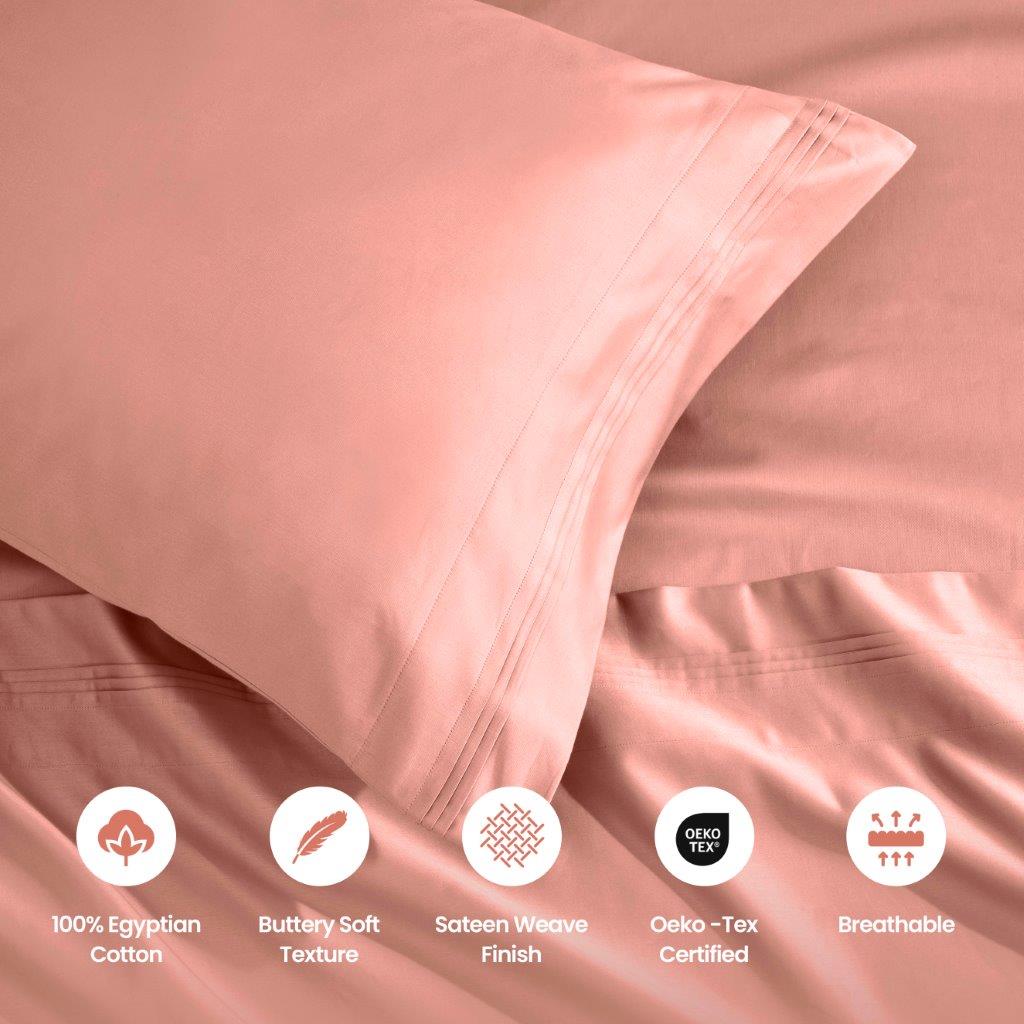 Luxury 1500 Thread Count Egyptian Cotton Pillowcase Set - 2 Piece, Ultra Soft & Breathable for Better Sleep - Perfect for Bedroom, Hotel, or Gift