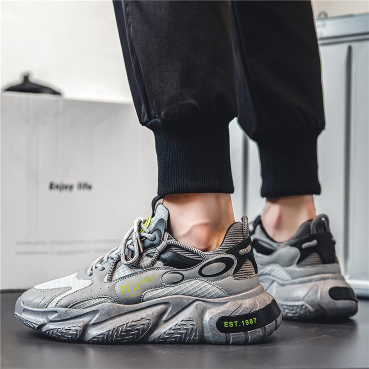 GSIGUL Men's Road Running Shoes - Lightweight Walking Sneakers with Cushioning for Athleisure & Casual Wear | Perfect for Jogging, Gym Workouts, and Daily Comfort