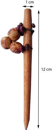 MOOLYAVAAN Handmade Wooden Hair Stick for Women - Traditional Brown Juda Pin, Bun Stick Hair Accessories (Pack of 3) | Perfect for Updos, Braids & Special Occasions